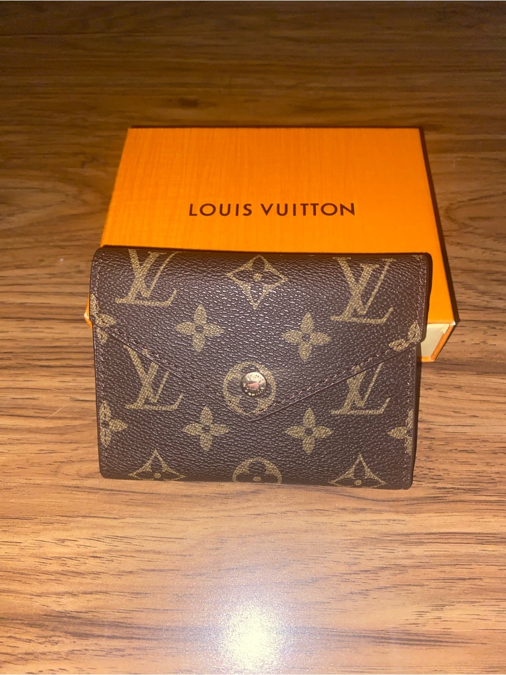 L V Brown Monogram Compact Wallet